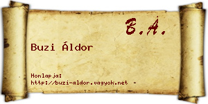 Buzi Áldor névjegykártya